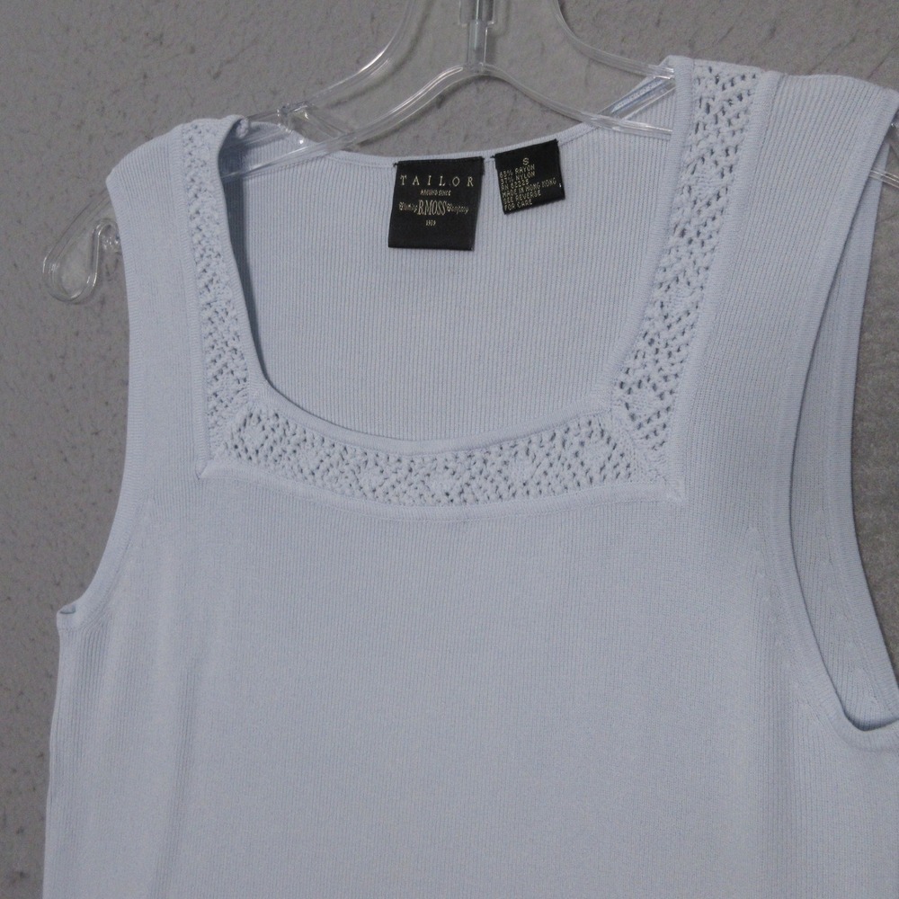 Vintage 90s Y2K B Moss Tailor Tank Top Knit Crochet Cottage Core Boho Hong Kong